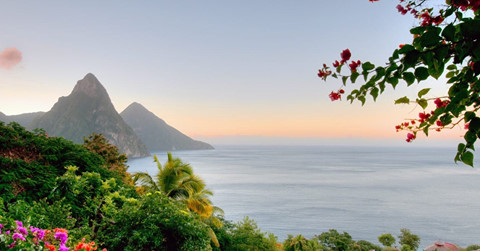 St Lucia Airport piton